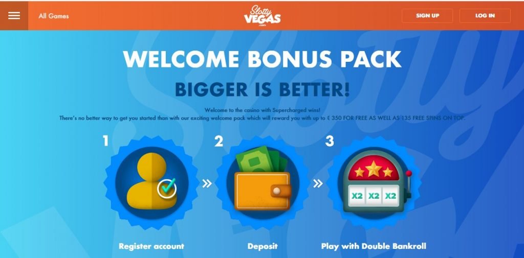 Slotty Vegas casino welcome bonus
