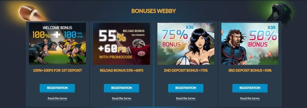 Webby slot casino bonuses