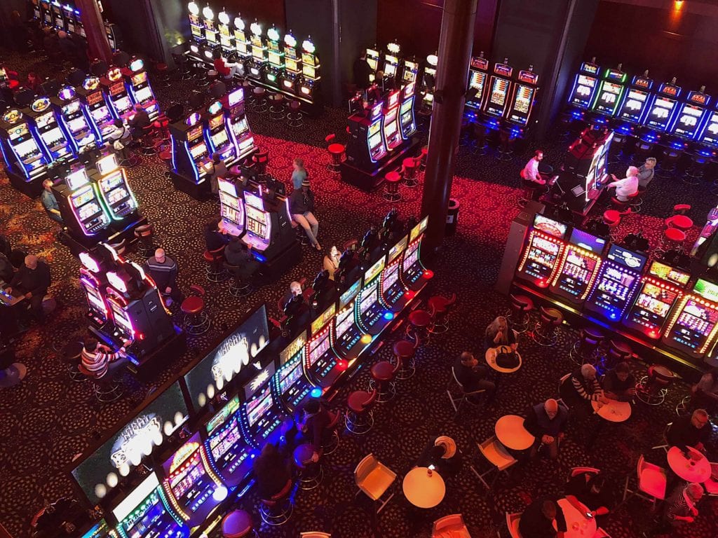 slot machines in various colors