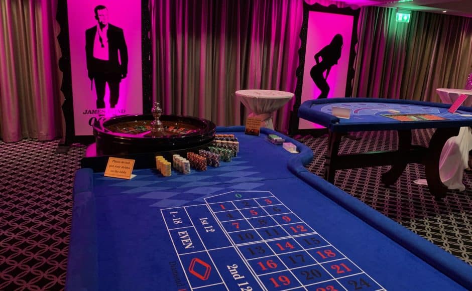 casino tables in a casino-themed party 